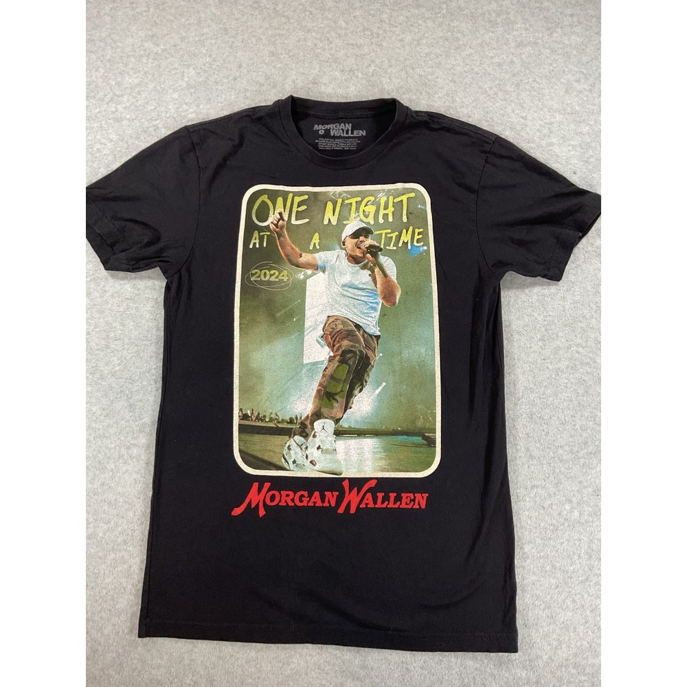 Morgan Wallen One Night At A Time 2024 Tour Shirt Black Small Concert Tee 2535